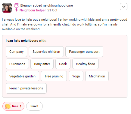 neighbour help categories
